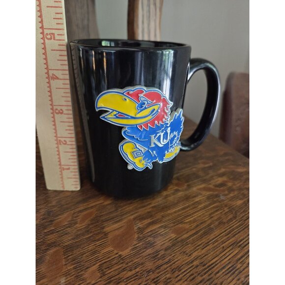 University of Kansas Jayhawks KU Collegiate Embossed Mug NCAA Black 3D Pewter - Picture 9 of 9